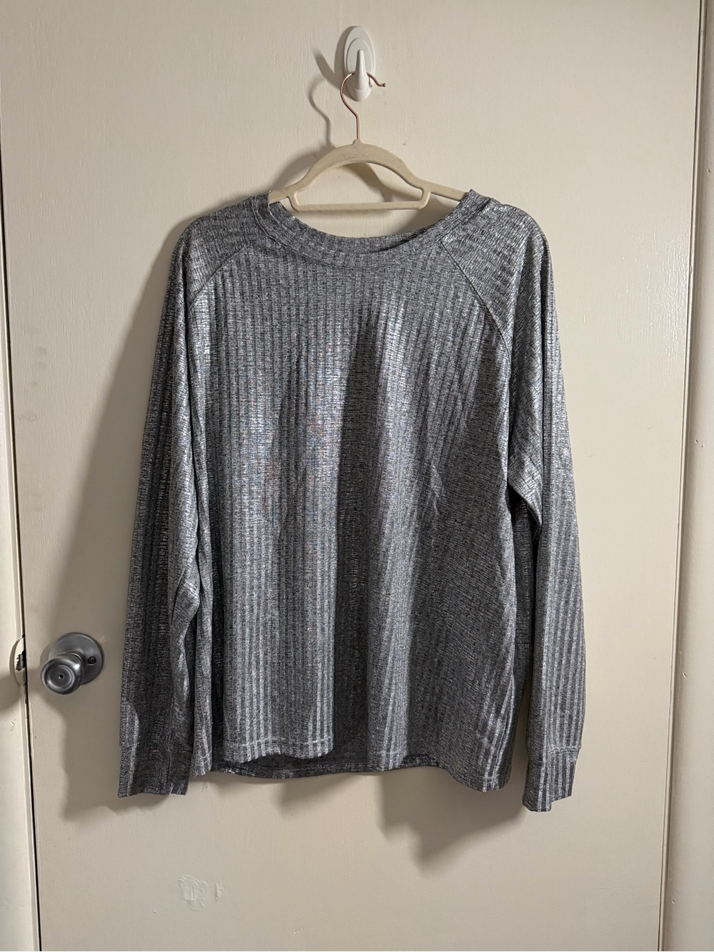 Torrid Silver Shimmer Long-Sleeved Top